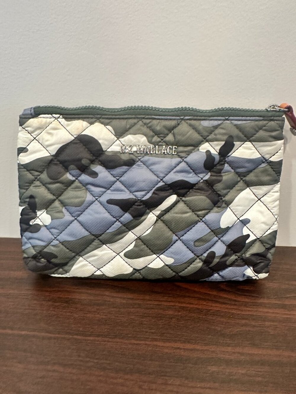 MZ Wallace Savoy Flat Pouch Ocean Camo Quilted NWOT